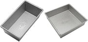 USA Pan Bread Loaf Pan + Square Cake Pan, Nonstick Coated Aluminized Steel Bakeware Made in USA