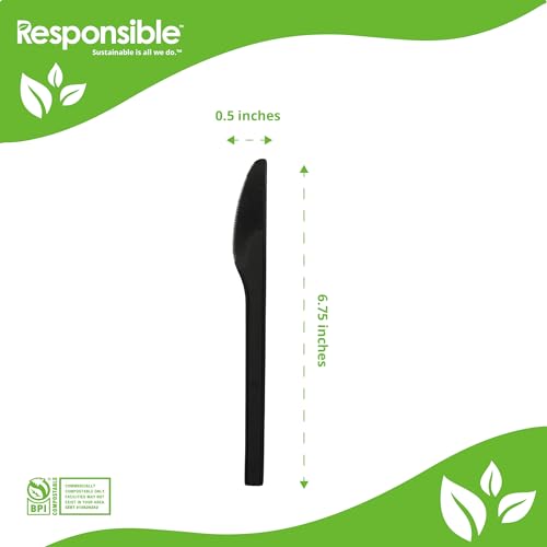Responsible Products 6.75" Knives Black (1000 Count) / Black / Modern Knives