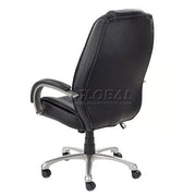 Saddle Stitched High Back Office Chair by Global Industrial – Leather, Black, Model 1609BPUE-BLACK