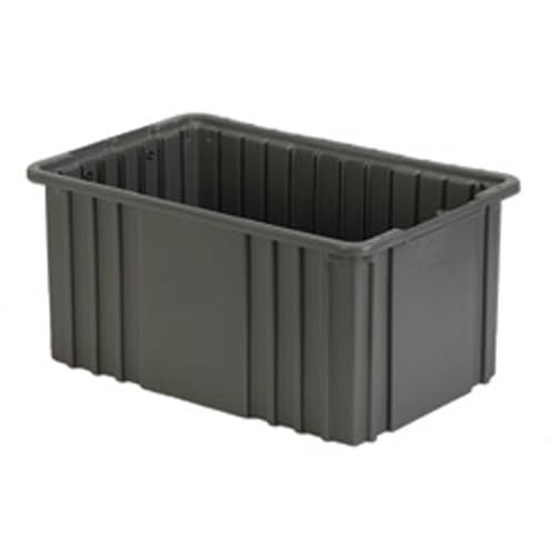 LEWISBins Divider Box by LEWISBins+ – 16.5"L x 8"W x 8"H, Polyethylene, Gray, Pack of 6, Model NDC2080 Grey