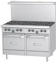 Garland U48-2G36LL U Series 48" Gas Restaurant Range with (2) 32,000 BTU Open Burners, 36" Griddle & (2) Space Saver Ovens