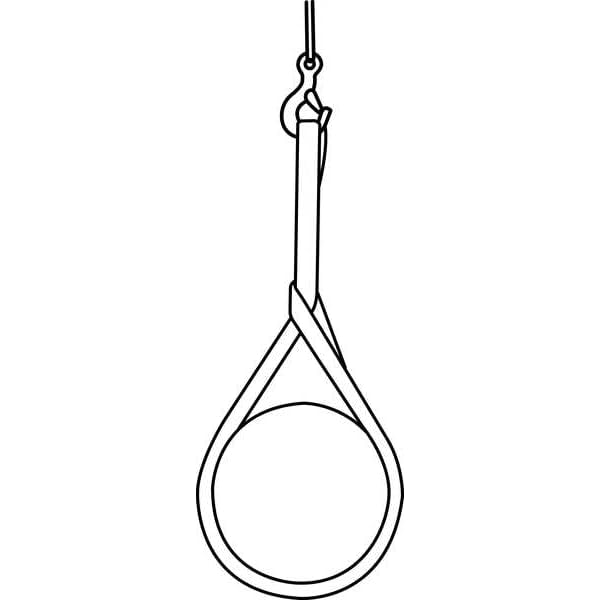 Sling, Wire Rope, L6Ft, VLL2800Lb, Dia3/8In by Lift All – Alloy Steel, Black, Model 38IEEX6