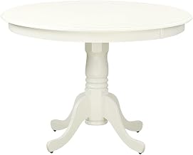 Furnifact Solid Wood Round Dining Table with Pedestal Base, Traditional Kitchen Table Circular Dining Room Small Round Dining Tables