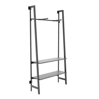 Econoco Steel Outrigger Kit, 48" Wide, Black - 2 Faceouts 2 Adjustable Metal Shelves