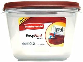 Rubbermaid 1777088 7 Cup Square Chili Red Easy Find™ Container