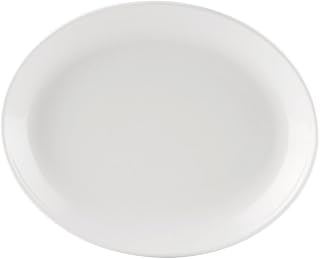 CAC China COP-OV13 Coupe Oval Platter 11 1/2" Porcelain Oval, Super White, Set of 12