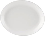CAC China COP-OV12 Coupe Oval Platter 10 1/2" Porcelain Oval, Super White, Set of 24