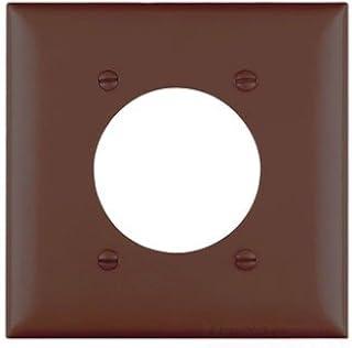 Pass & Seymour TP703-LA Nylon 2 Gang Standard Size Single Receptacle Plate (2) Power Outlet Receptacle Light Almond