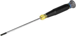 KLEIN TOOLS 6254 Mini Precision Screwdriver, 1/8-Inch Slotted, Features Cushion-Grip Handle, Rotating Cap, Color Coded Ring, 4-Inch Shank