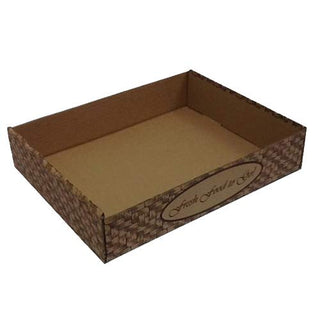 Corrugated B-Flute Carry Box for Half Pans | 50/Bundle by Freeport Paper – Half, Cardboard, Brown, Pack of 50, Model SMALLTOTE
