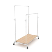 Econoco Metal Garment Rack, 50" Wide - Raw Oak