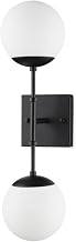 HomeRoots 611860 6 in. Black Metal & Glass Corner Wall Light