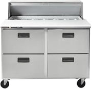 Traulsen CLPT-4812 48" 2-Section Refrigerated Prep Table - (4) Drawers