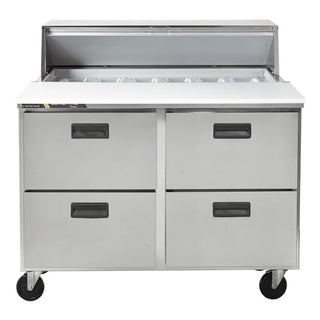 CLPT-4812 48" 2-Section Refrigerated Prep Table - (4) Drawers by Traulsen – (4) Drawers, Silver, Model CLPT-4812-DW