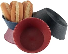 H.S. Inc HS1012-RB Small Round Serving Basket, 8" x 2-1/4", Microwaveable and Dishwasher Safe, Polyethylene, Raspberry Style, Ideal for Restaurants and Appetizers, Pack of 24