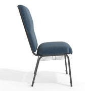 Flash Furniture Navy Fabric/Silver Vein Frame / Set of 1 / Classic Stacking Chairs