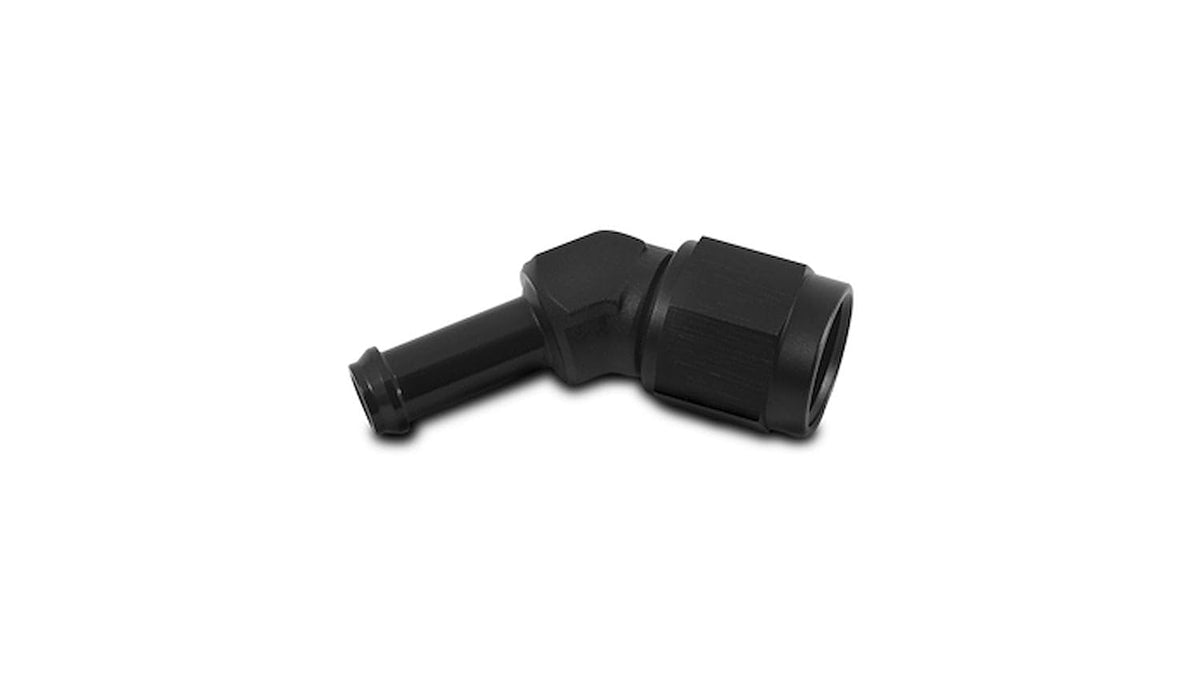 Fitting 45 degree Fema le -6 AN to 3/8 in. Hose by Vibrant Performance – Stock, Black, Model 12016