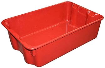 MFG Tray Molded Fiberglass Nest and Stack Tote 780308-5280 - 19-3/4" x 12-1/2" x 6" Red, Lot of 10