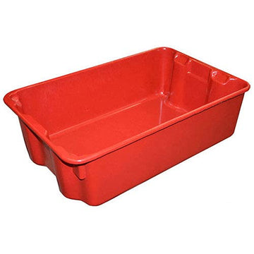 Molded Fiberglass Nest and Stack Tote - 19-3/4" x 12-1/2" x 6" Red by MFG Tray – 20"L x 12.5"W x 6"H, Fiberglass, Red, Pack of 10, Model 780308-5280