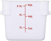 CAC Poly Square White Polypropylene Container FS3P-SQ6W 6 Quart