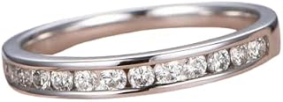 2ct Round Cut Moissanite Wedding Band Channel Set Half Eternity White Gold Plated