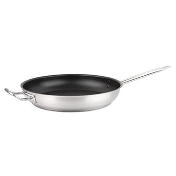 Non Stick Fry Pan by Omcan – 12", Stainless Steel, black and silver, Model 85274