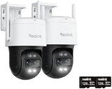 REOLINK 4K Dual-Lens Outdoor PTZ Auto-Tracking Camera (2 Pack) Bundle with 128GB microSD Card (2 pcs), 6X Hybrid Zoom, with Spotlight, 2.4G/5GHz WiFi
