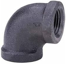 2" Black Malleable 90 Degree Elbow, Lead Free, 150 PSI