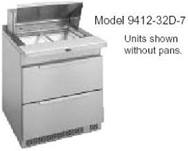 9412-32D-7 Single Section Sandwich Salad Prep Table 32"L with (2) 12" x 20" Pan Capacity with Drawers