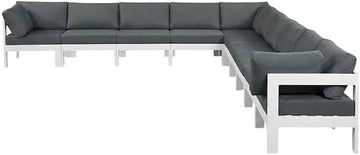 Gray Fabric Outdoor Patio Modular Sectional, Weather-Resistant Cushions, Removable Cushions, Durable Frame, Versatile Outdoor Furniture