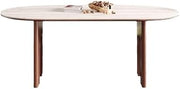 Mesa De Jantar Solid Wood Retro Dining Table Rock Slab Walnut Home Oval Diner Table