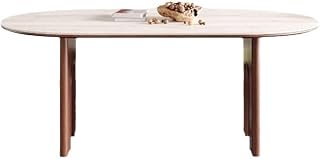 Mesa De Jantar Solid Wood Retro Dining Table Rock Slab Walnut Home Oval Diner Table