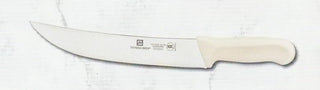Thunder Group SLKF414WT Cimeter Steak Knife, 9-1/2" Blade, White Polypropylene Handles, German Steel, NSF