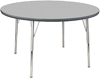 Learniture Round Activity Table, 48", Grey/Graphite