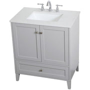 Elegant Decor 30" - Single / Brushed Nickel,grey / Traditional Bathroom Vanities