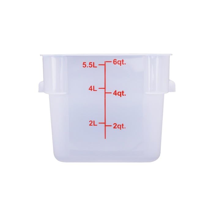 CAC Poly Square Translucent Polypropylene Container FS2P-SQ6T 6 Quart by CAC China – Polycarbonate, Pack of 99