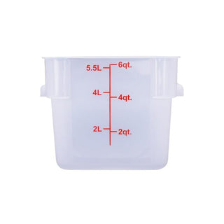 CAC Poly Square Translucent Polypropylene Container FS2P-SQ6T 6 Quart by CAC China – Polycarbonate, Pack of 99