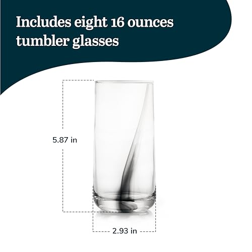 Libbey Ascent Black Ribbon / 8 Count (Pack of 1) / Ascent Tumblers & Water Glasses