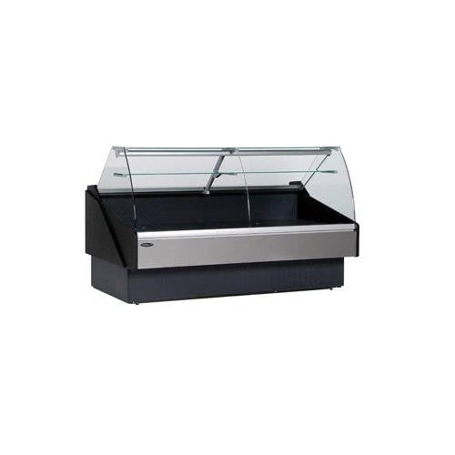 52-1/8" Curved Glass Refrigerated Fresh Meats and Deli Service Case by Hydra-Kool – Glass, Model KFM-CG-50-S