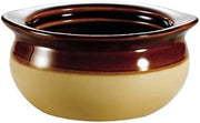 CAC OC-12-C Brown and Ivory 12 oz. Onion Soup Crock / Bowl - 24 / Case