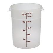 (RFS22PP190) 22 qt Round Graduated Food Storage Container - Camwear® by Cambro – 22-Quart, 20.82 liters, Plastic, Translucent, Pack of 6