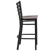 Flash Furniture Walnut Wood Seat/Black Metal Frame / Set of 1 / Traditional Barstools