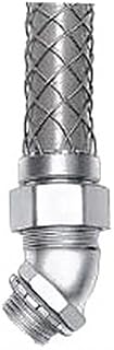 Hubbell Wiring 074093563 S-Tite 45 Degree Flexible Strain Relief Connector 3/4 Inch Steel Fitting Stainless Steel Mesh