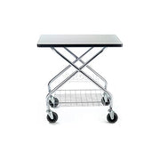 Fold and Store Service Cart by Global Industrial – 12-Gauge Steel, Chrome Tubing & White Tabletop, Model 912110