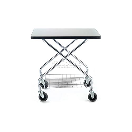 Fold and Store Service Cart by Global Industrial – 12-Gauge Steel, Chrome Tubing & White Tabletop, Model 912110