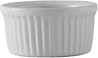 Tuxton China BWX-0252 Ramekin, 2-1/2 oz., 3" Diameter x 1-1/2"H, Round, Fluted, Microwave and Dishwasher Safe, Oven Proof, Fully Vitrified, Ceramic, DuraTux, White, Pack of 48