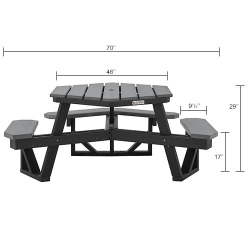 Global Industrial Grey / Industrial / 1 Picnic Tables
