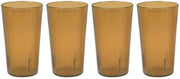 Thunder Group 32 oz. (Ounce) Restaurant Tumbler Beverage Cup, Stackable Cups, Break-Resistant Commmerical Plastic, Set of 4 - Amber