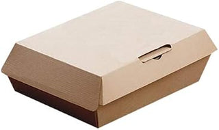 Burrows Paper Eco-Flute Windowed Meal Box, 5" Length x 4" Width x 2.25" Depth, Kraft Cardboard | 300/Case
