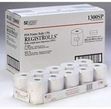 National Checking Company White Bond 1 Ply Register Roll, 3 inch - 50 Rolls per case.
